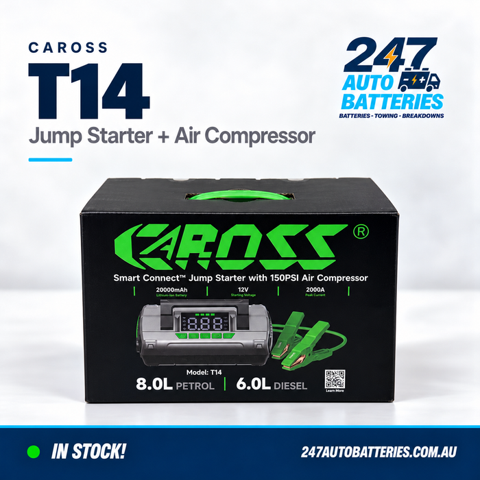 CAROSS T14 12V 2000A Smart Lithium Jump Starter With Built-in Air Compressor & 3 Mode LED Worklight